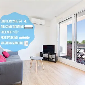Cosy Confort - Climatisation, Balcon, Wifi - Proche Airbus, Purpan, Aéroport, Stade Ernest Wallon Toulouse